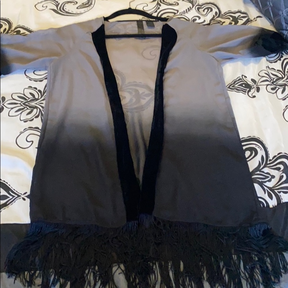 Ombré cover up with fringe hem, excellent condit.